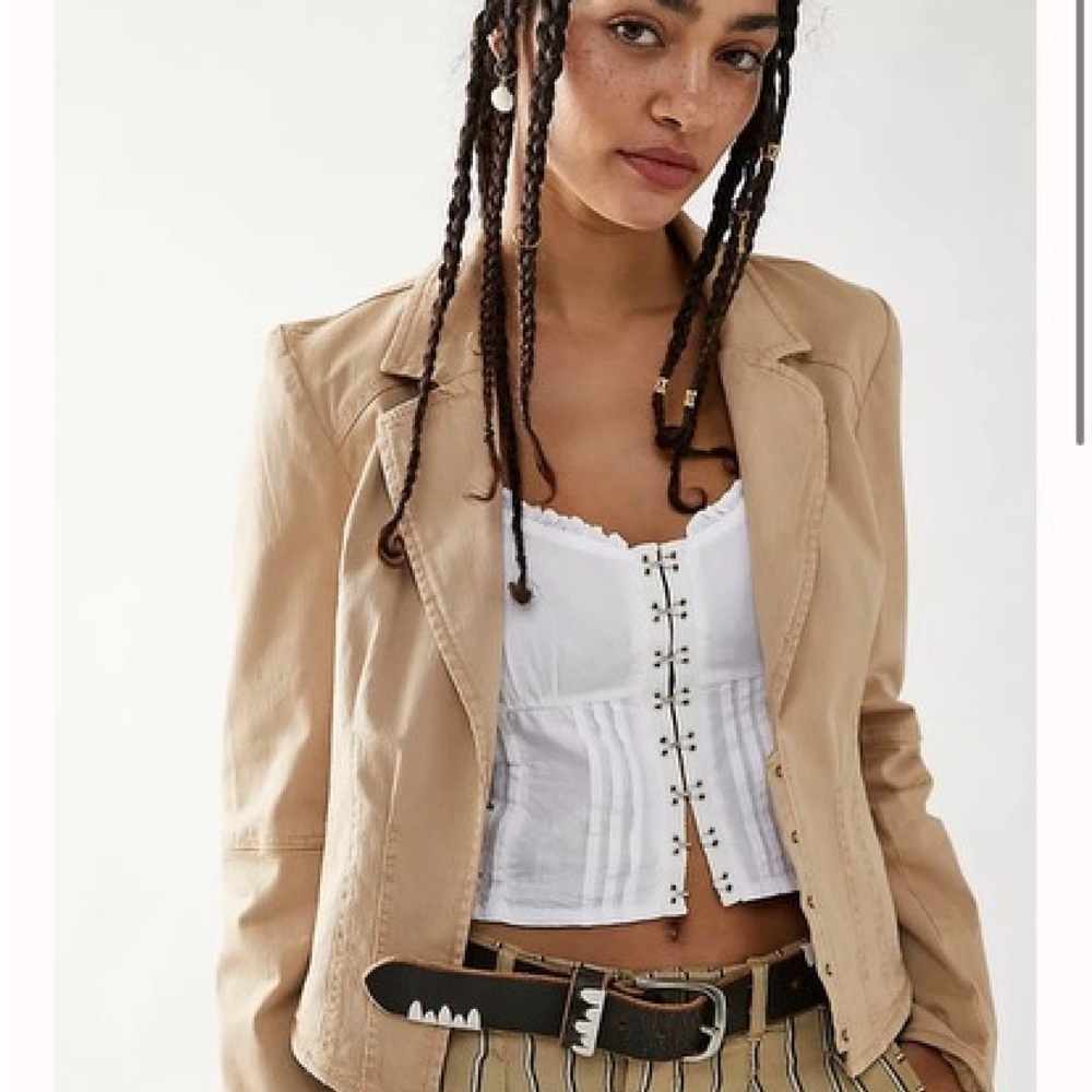 Free People Cotton Blend Corinne Snap Jacket​